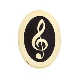 Treble Clef Pin - Oval