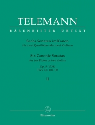 Telemann - 6 Canonic Sonatas for 2 Violins Op. 5, Vol. 2 (BAR)