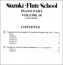 Suzuki Flute School - Volume 10 - Piano Accompaniment - Book