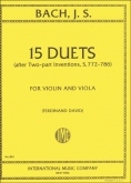 Bach - 15 Duets from Two-part Inventions, Violin & Viola (INT)