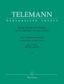 Telemann - 6 Canonic Sonatas for 2 Violins Op. 5, Vol. 2 (BAR)