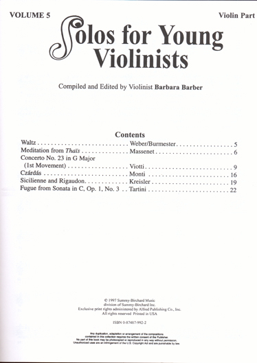 Solos For Young Violinists Vol 5 - 