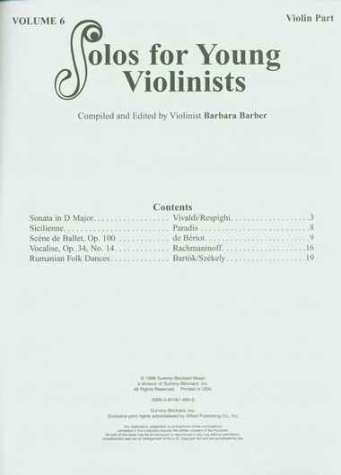 Solos For Young Violinists Vol 6 - 